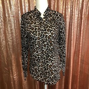 JCrew Leopard print button down shirt